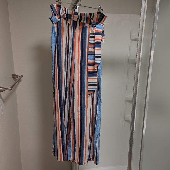 Bar III Wide Leg Striped Pants Size Large Multicolored - Picture 2 of 6